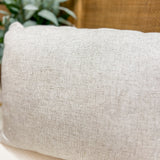 Beige Linen Mix Lumbar Pillow