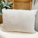 Beige Linen Mix Lumbar Pillow