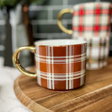 Brown Plaid Coffee Mug