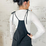 Black Linen Overalls