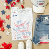 Land Of The Free Coquette Graphic Tee