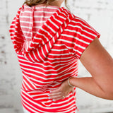 Stripe Hooded Top