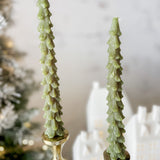 Green Unscented tree Shaped Taper Candle