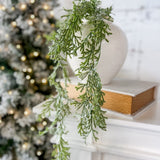 32" Frosted Hanging Cyprus Spray