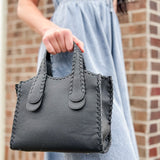 Marla Whipstitch Shaped Satchel