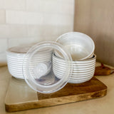 Striped Storage Dishes with Lids