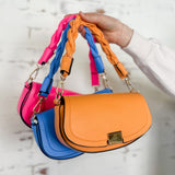 Nylah Flapover Crossbody with Woven Strap