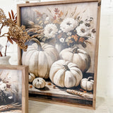 16 x 20 White Pumpkins On Table