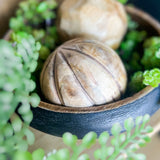 4" Carved Wood Ball