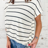 Waist Tie Stripe Top