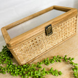 Wood Wicker Glass Box