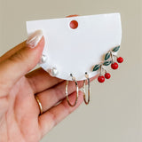 Cherry Hoop Earring Set