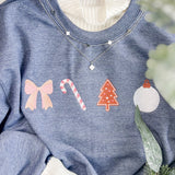 Christmas Graphics Embroidered Crewneck