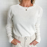 Cream Textured Knit Top