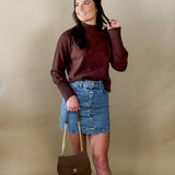Sweet Scalloped Denim Skirt