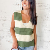 Stripe it Lucky V-neck Sweater Vest