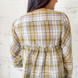 Country Charm Tie-front Checkered Blouse