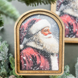 6 x 8" Arch Top Antique Santa Framed Art