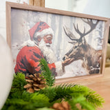 16x10" Santa Claus With Reindeer