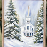 Church With Snow - 16x20