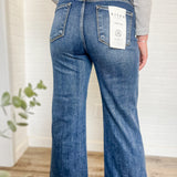 Risen High-Rise Front Seam Wide Leg Jeans