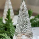 Fair Isle Glass Lighted Tree With Gold Base