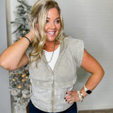 Mineral Wash Short-Sleeved Hoodie