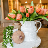 White Stoneware Pitcher