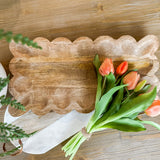 Scalloped Mango Wood Tray