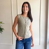 Gold Buttoned Up Knit Vest