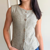 Gold Buttoned Up Knit Vest