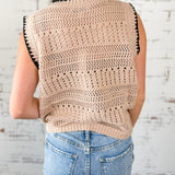 Contrast Crochet Vest