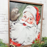 Santa With Snow Green - 16x20