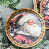 8" Round Antique Santa Art