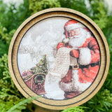 8" Round Santa List Art