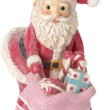 7" Resin Santa With Gift Bag Table Piece