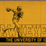 16x10" Vintage Football Iowa