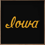 8x8" Retro Script Iowa