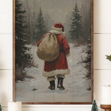 16x24" Santa Claus Walking In Timber
