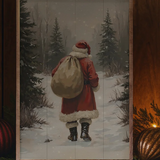 10x16" Santa Claus Walking In Timber