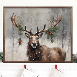 20x16" Holiday Caribou