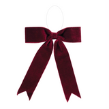 13" Burgundy Velvet Bow Ornament
