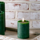 4" Green Led Pillar Candle