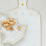 Stoneware Cheese Board with Trees