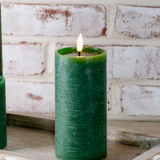 6" Green Led Pillar Candle