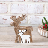 5" Wood Deer With Inner Deer
