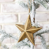 4" Wooden Gold Star Ornament