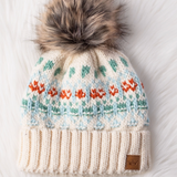 Patterned Pom Hat