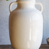 9.5" White Handle Vase