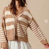 Mocha Swirl Striped Cardigan